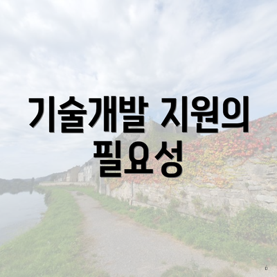 기술개발 지원의 필요성