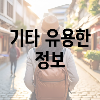 기타 유용한 정보