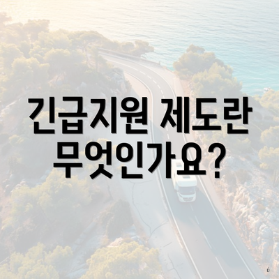 긴급지원 제도란 무엇인가요?