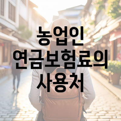 농업인 연금보험료의 사용처