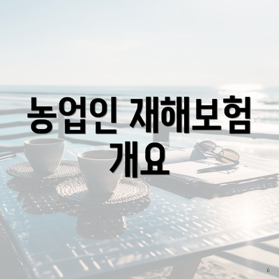 농업인 재해보험 개요