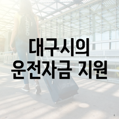 대구시의 운전자금 지원