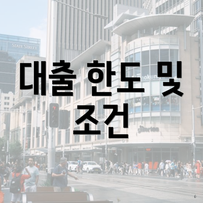 대출 한도 및 조건