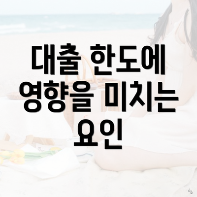대출 한도에 영향을 미치는 요인