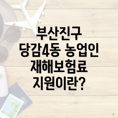 부산진구 당감4동 농업인 재해보험료 지원이란?