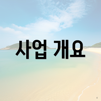 사업 개요
