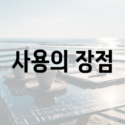 사용의 장점