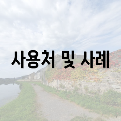 사용처 및 사례