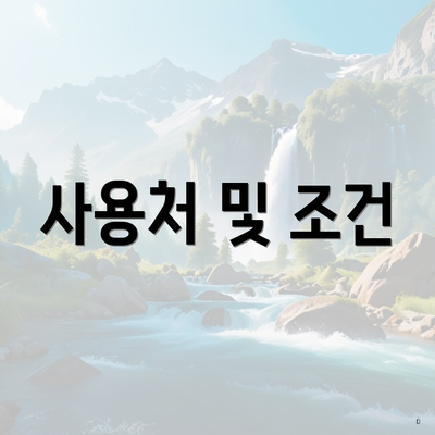 사용처 및 조건