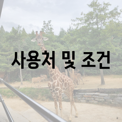 사용처 및 조건