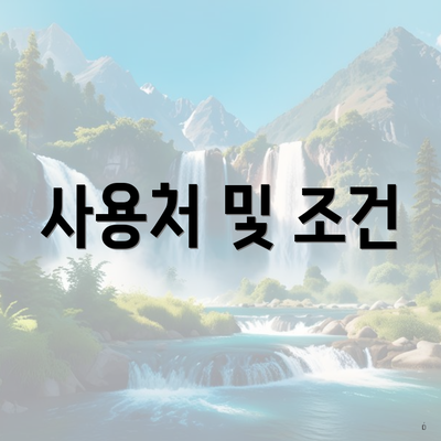사용처 및 조건