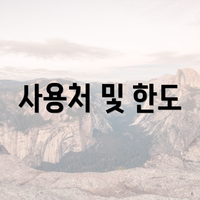 사용처 및 한도