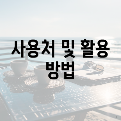 사용처 및 활용 방법