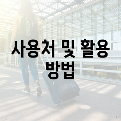 사용처 및 활용 방법