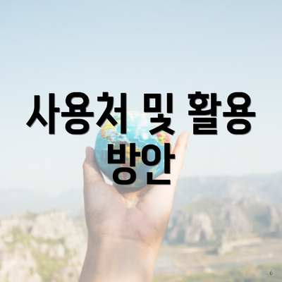 사용처 및 활용 방안