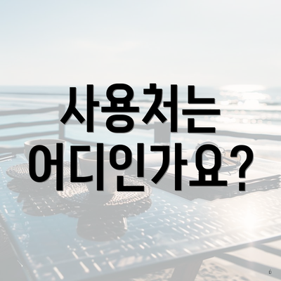 사용처는 어디인가요?