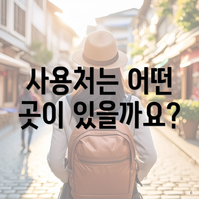 사용처는 어떤 곳이 있을까요?