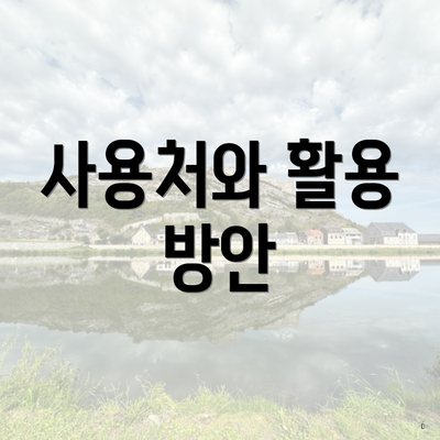 사용처와 활용 방안