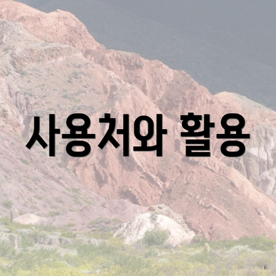 사용처와 활용
