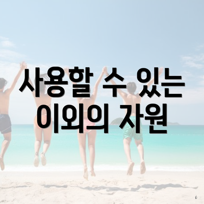 사용할 수 있는 이외의 자원