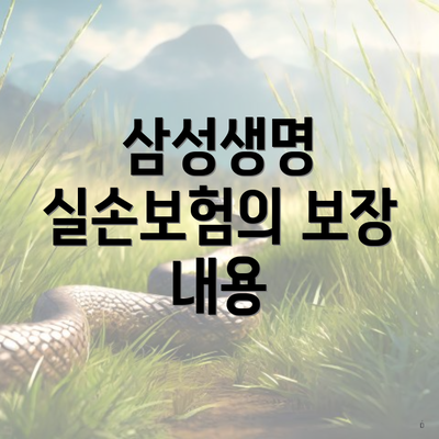 삼성생명 실손보험의 보장 내용