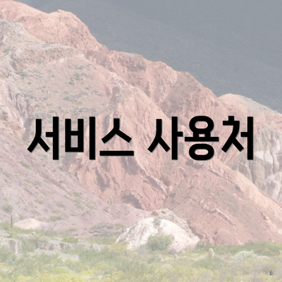 서비스 사용처