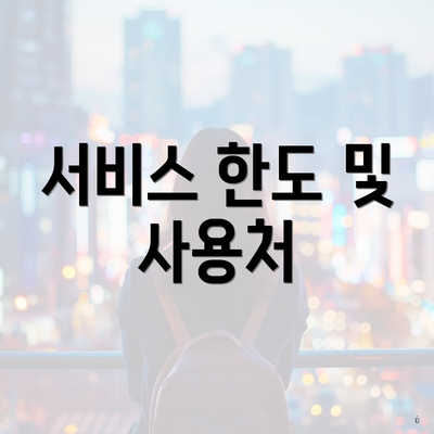 서비스 한도 및 사용처
