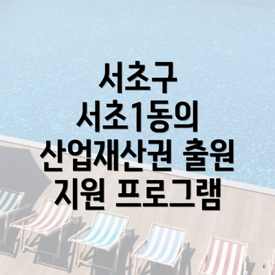 서초구 서초1동의 산업재산권 출원 지원 프로그램