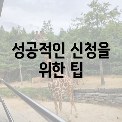 성공적인 신청을 위한 팁