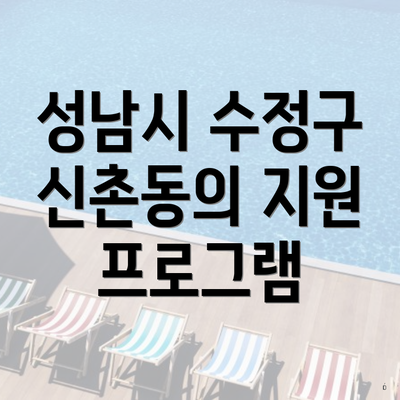 성남시 수정구 신촌동의 지원 프로그램