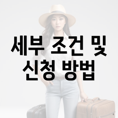 세부 조건 및 신청 방법