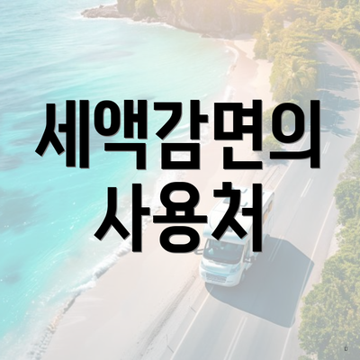 세액감면의 사용처