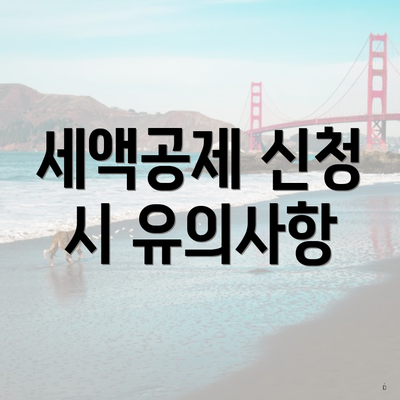 세액공제 신청 시 유의사항