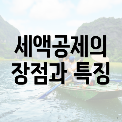 세액공제의 장점과 특징