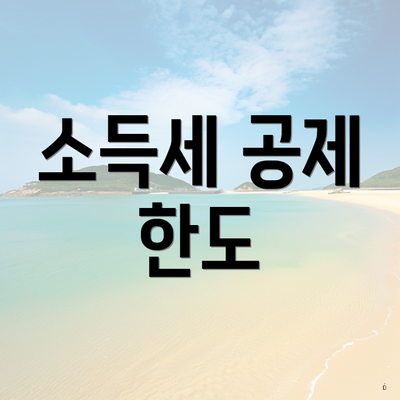 소득세 공제 한도