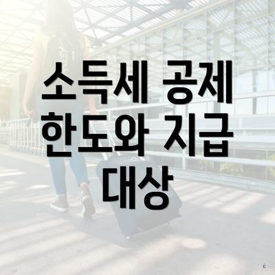 소득세 공제 한도와 지급 대상