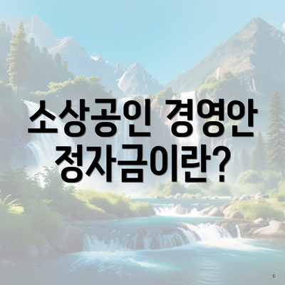 소상공인 경영안정자금이란?