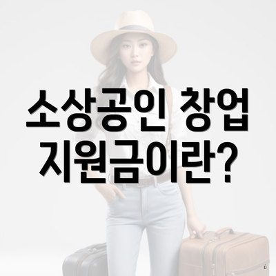 소상공인 창업 지원금이란?
