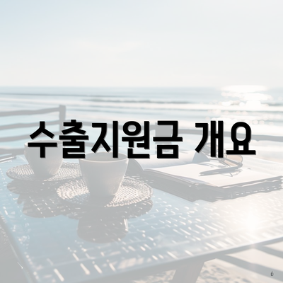 수출지원금 개요