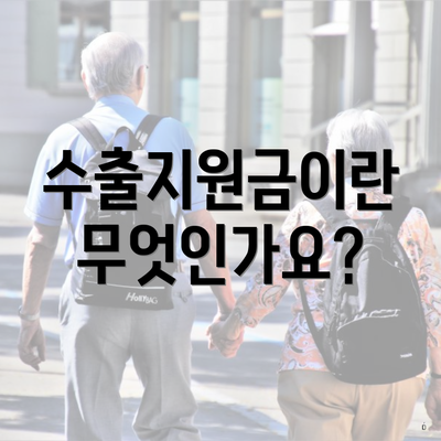 수출지원금이란 무엇인가요?