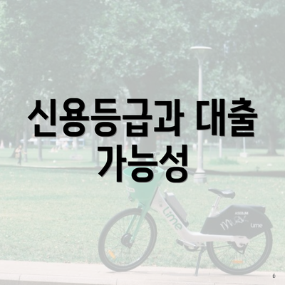 신용등급과 대출 가능성