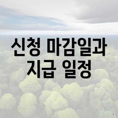 신청 마감일과 지급 일정