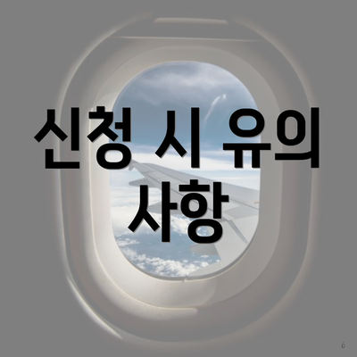 신청 시 유의 사항