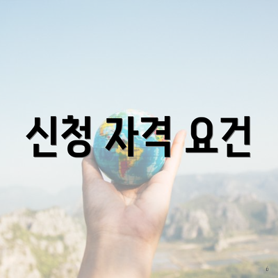 신청 자격 요건