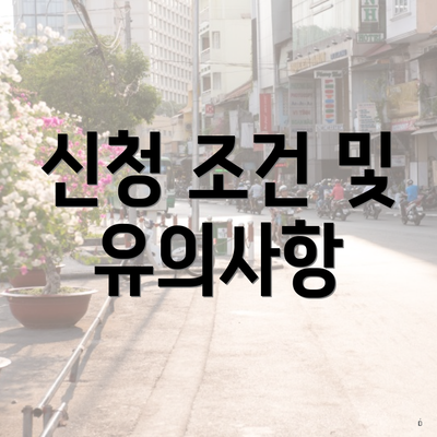 신청 조건 및 유의사항