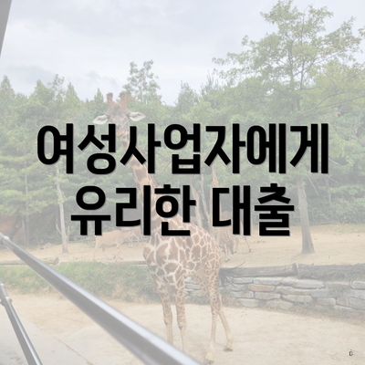 여성사업자에게 유리한 대출