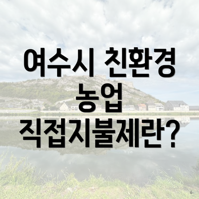 여수시 친환경 농업 직접지불제란?
