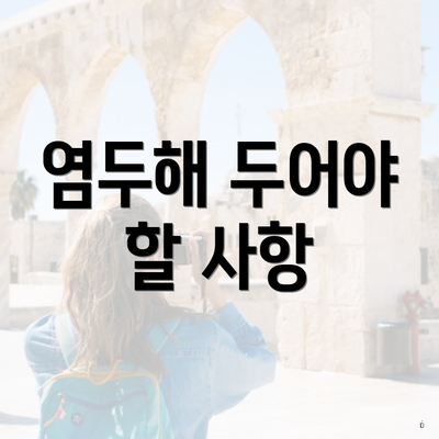 염두해 두어야 할 사항