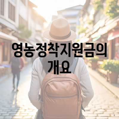 영농정착지원금의 개요