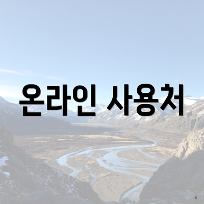 온라인 사용처
